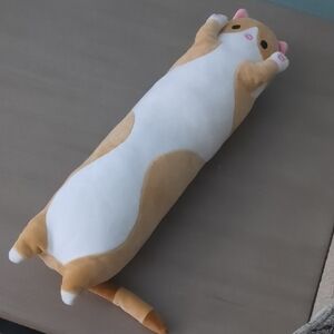 Amazon Plush Cat Toy - White and Brown